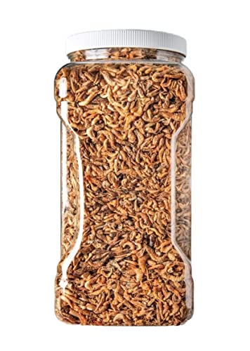 Red Shrimp - Freeze Dried 3/8" to 1/2" Red River Shrimp for All Tropical Fish, Marine Fish, Lg Cichlids, Koi & Pond Fish, Turtles, Reptiles, Rodents…3oz Small Jar