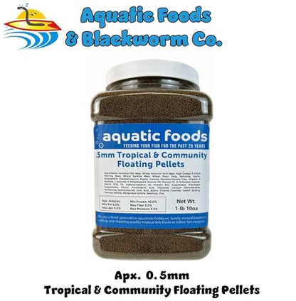 0.5mm - 1/64" Tropical & Community Fish Floating Pellets... 1-lbs 10oz Jar | 0.5mm - 1/64" Tropical & Community Fish Floating Pellets For Tetras, Guppies, Angel Fish, Small Cichlids, Goldfish, Tropicals - size: 1.63 Pound (Pack of 1)