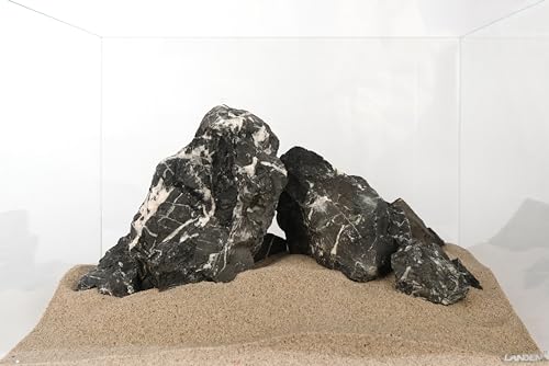 Tonwa Slate Stone Natural Aquascaping Rock 17lb Planted Tank | Layered slate texture; iwagumi and reptile terrarium - size: 02 Tonwa Stones(2-8inch,17lbs)