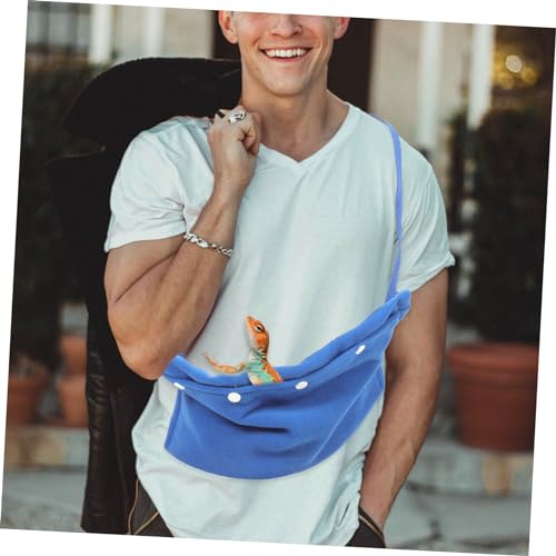 COLLBATH Adjustable Strap Reptile Sling Carrier Bag for Small Pets Durable Flannelette Material Bearded Dragon Pouch for Outdoor Travel Comfortable Lightweight Lizard and Snake Carrier