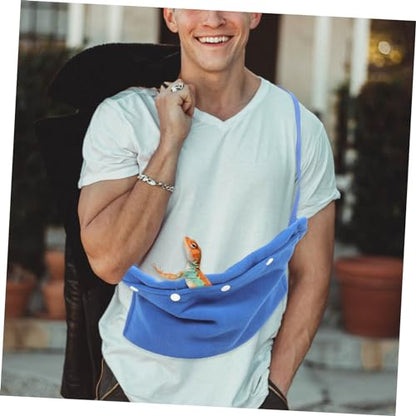 COLLBATH Adjustable Strap Reptile Sling Carrier Bag for Small Pets Durable Flannelette Material Bearded Dragon Pouch for Outdoor Travel Comfortable Lightweight Lizard and Snake Carrier