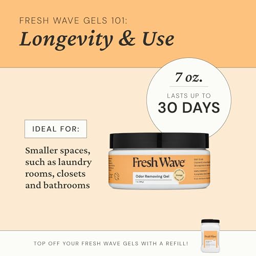 Fresh Wave Orange Odor Eliminator Gel 3-Pk 7 oz - Air Freshener for Home | Plant-based essential oils. Lasts 15-30 days per jar. No plug-in needed. Pet-safe, closet and bathroom deoderizer. - size: 7 Fl Oz (Pack of 3)