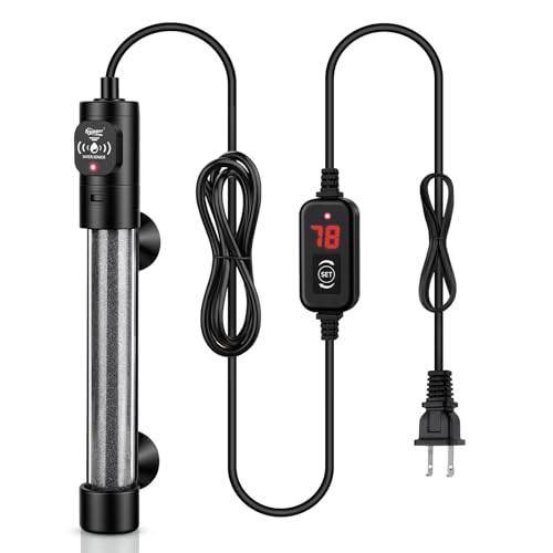 hygger 200W Submersible Aquarium Heater with Digital Temperature Controller, Mini Fish Tank Heater for 30–40 Gallon Tanks, Overheat & Out-of-Water Protection, Freshwater & Saltwater - size: 200W, 30-40 Gallon
