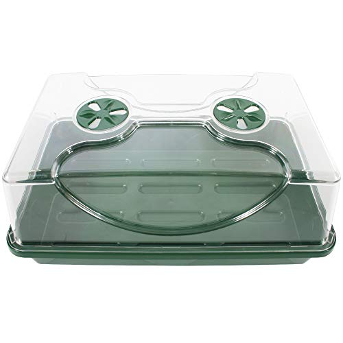 70738 Medium Domed Propagator, 15" x 9" x 7", Black/Dark Green - size: Medium without Extenders