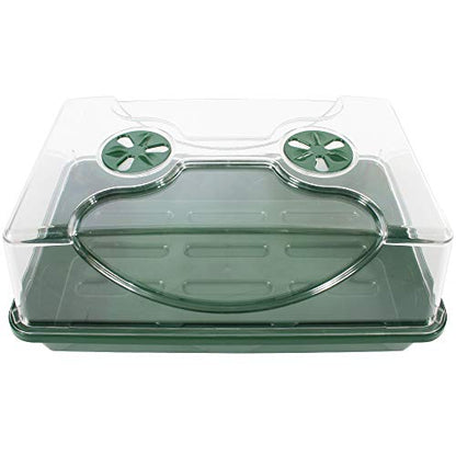70738 Medium Domed Propagator, 15" x 9" x 7", Black/Dark Green - size: Medium without Extenders