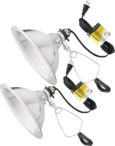 Simple Deluxe HIWKLTCLAMPLIGHTMX2 2-Pack Clamp Lamp Light with 8.5 Inch Aluminum Reflector Up to 150 Watt E26 Socket (No Bulb Included) 6 Feet 18/2 SPT-2 Cord, Silver - size: 8.5 Inch (150 Watts), style: 2-Pack