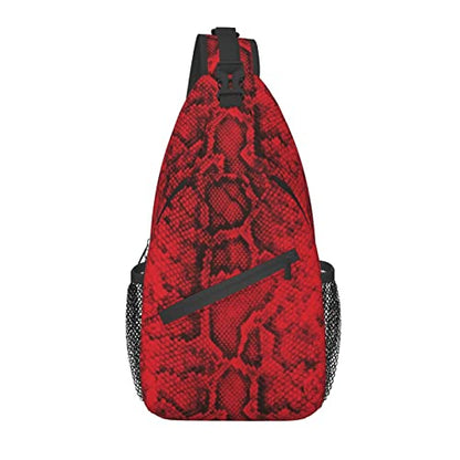 Snake Skin Sling Bag Animal Crossbody Chest Daypack Casual Backpack Women Shoulder Bag For Travel Picnic - color: Snake 05