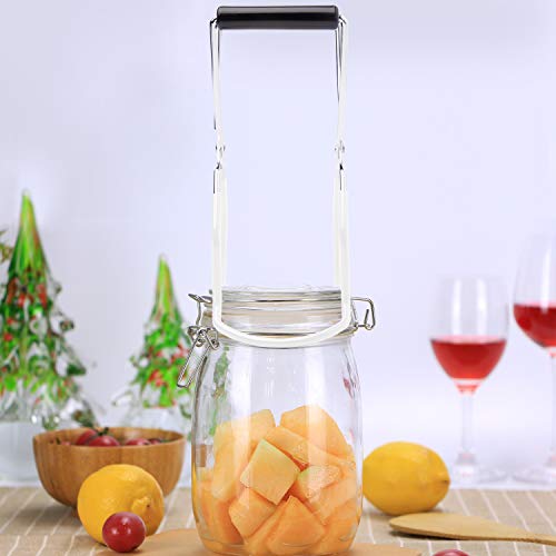 Canning Jar Lifter Tongs, Canning Supplies | Stainless Steel Jar Lifter with Grip Handle for Home Kitchen, White - color: White