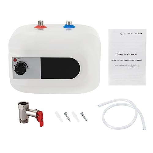 Electric Mini Tank Water Heater 1.5kw, 1.6Gal Under Sink Water Heater | Fast Heating | Adjustable Range from 86-149°F | Ideal for Sinks, Kitchens, Bathrooms, and Rvs | 9.06''L* 9.06''W *12.8''H