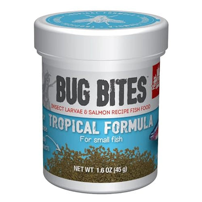 Fluval Bug Bites Tropical Fish Food, Small Granules for Small to Medium Sized Fish, 1.6 oz., A6577 - size: 1.6 Ounce (Pack of 1), style: Small Granules