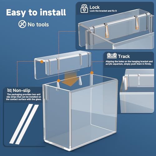 Hatchery Incubator Tank for Fish & Corals, Drip Acclimation Container | Hanging Acclimation Breeding Box for Saltwater & Freshwater Aquariums, for Small Fish Shrimp Turtles & Betta, Aquarium Decor