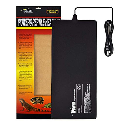 iPower 8X18 Inch Reptile Heat Pad Under Tank Heater Terrarium Warmer Heating Mat for Turtles Lizards Frogs and Other Small Animals - size: 8 X 18 Inch, style: Heat Pad