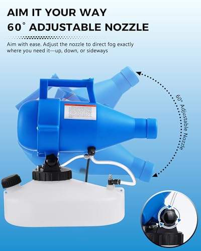 4.5L Electric Fogger Machine, 1400W Portable Sprayer with 30ft Spray Distance & Adjustable Nozzle for Applying Cleaning Solutions in Home, Hotel, School, Yard and Large Indoor Outdoor Rooms