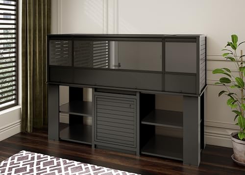 New Age Pet® ECOFLEX® 72" Jumbo Versa Stand, Standard Height Cabinet for Reptile & Small Animal Habitat, Lounge in Black - color: Black
