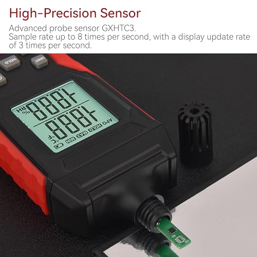 HFS(R) Temperature & Humidity Meter Detector Digital Hygrometer Handheld Industrial Home Indoor - Ambient, Relative Humidity, LCD Backlight, Min/Max Hold