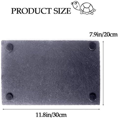 kathson 2 pcs Reptile Basking Platform Tortoise Rock Plate Turtle Bathing Area Feeding Food Dish Resting Terrace（7.9x11.8inch） - size: 7.9x11.8inch,2PCS