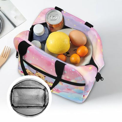 Capybara Kids Lunch Bag : Rainbow Lunch Box Main Compartment Fits Snacks- Keeps Cool- Good for Capybara Cafe, School & Summer Travel - color: Capybara Rainbow
