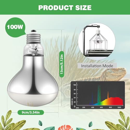 160W Reptile Heat Lamp Bulbs, Full Spectrum UVA/UVB Reptile Light Bulb and Basking Spot Light, UVB Light for Reptiles and Bearded Dragon, Turtle, Lizard, Snake, Amphibians - style: 160W UVB Bulb