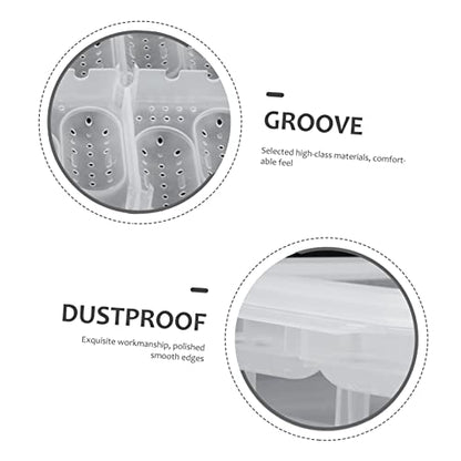 DOITOOL Practical Compartment Reptile Egg Incubator Box for Lizard and Gecko Hatching Transparent Design Lightweight and Durable for Pet Breeding and Scientific Research - color: White
