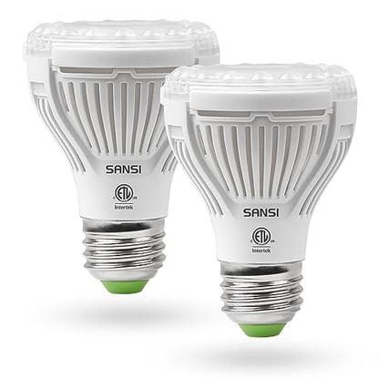 SANSI LED Grow Light Bulb for Seeds and Greens, Full Spectrum 10W Grow Light (150 Watt Equiv) with Optical Lens for Indoor Plant, High PPFD, E26 Base, 2-Pack - size: 2 Count (Pack of 1)