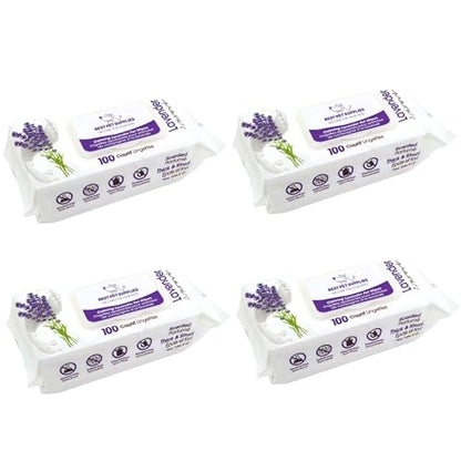 Best Pet Supplies Cleaning Dog Wipes - Calming Lavender, 400 Count | Lavender Scented, Large 8x9" Pet Wipes, Vitamin E, Puppy & Cat Safe, Gentle Grooming, Resealable Pouch Prevents Drying - color: Calming Lavender, size: 400 Count