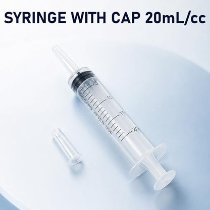 10 Pack 20ml Syringe for Liquid - Large Plastic Syringes Without Needle for Food Thick Liquids and Irrigation Water, Lip Gloss Filling,Measuring ( 10 Pack 20 ml / cc ) - size: 01-20ml 10PC