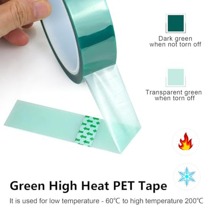 BOMEI PACK High Temp Tape Powder Coating, High Temperature Masking Tape 3 Rolls x 1 inches x 324 Feet, Heat Resistant Tape, Epoxy Release Tape Ideal for Painting, Powder Coating, Circuit Boards - size: 1'' x 108ft