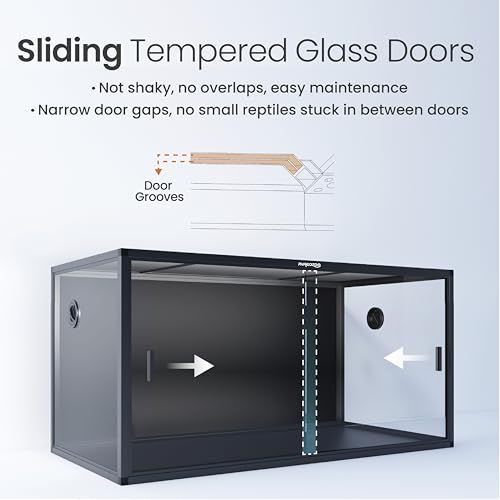 120 Gallon Bearded Dragon Tank,48" x 24" x 24" Reptile Tank with Sliding Door Top Screen Ventilation, Front Opening Reptile Enclosure for Easy Maintenance | Stackable 4x2x2 Reptile Enclosure,Optimal Ventilation & Light Penetration by Rust Proof Mesh Top,E