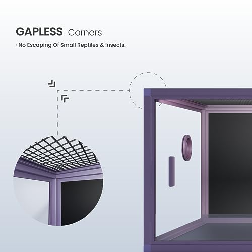 Lightweight 85 Gallon Reptile Enclosure for Snake, Bearded Dragon | Optimal Ventilation & Light Penetration by Rust Proof Mesh Top, Easy Assembly within 6 Steps with Clear Instruction - color: Royal Purple, size: 85 Gallon