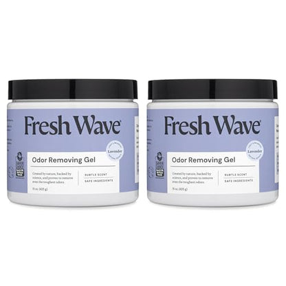 Fresh Wave Lavender Odor Eliminator Gel 2Pk 15 oz - Air Freshener for Home | Lasts 30-60 days. Plant-based odor absorber. No perfumes or harsh chemicals. Bathroom & closet deoderizer. Refills available. - size: 15 Fl Oz (Pack of 2)