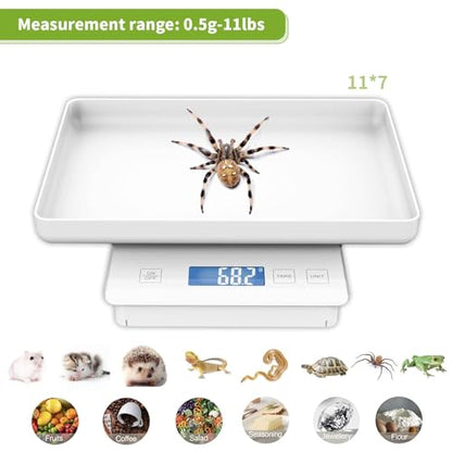 11lbs/0.1g Pet Scale for Small Animal, Whelping Scale, Guinea Pig Weighing Scale, High Precision 0.003oz, Suitable for All Newborn Pets, Kittens, Turtles, - color: White 0.1g