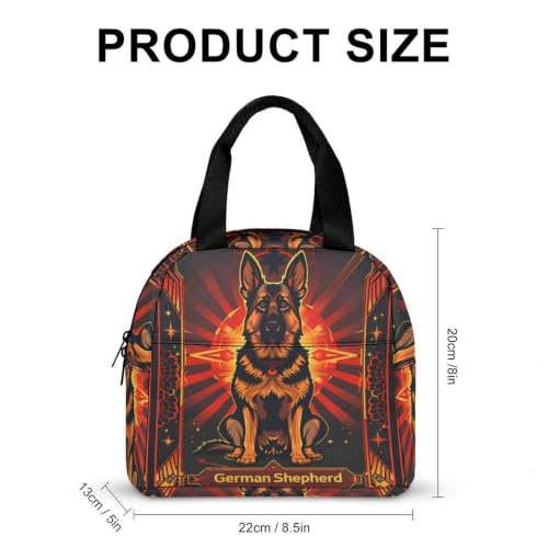 German Shepherd Dog Lunch Bag for Women Men | Insulated Lunch Box Leakproof Food Meal Containers Reusable Foldable 6L Capacity Lunch Tote Bags for Work Picnic Travel - color: style-13