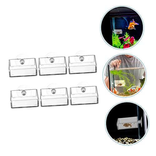 6pcs Shrimp Feeding Dishes Food Trays Cups for Aquatic Supplies and Reptile Feeding Easy to Clean and Install for Fish Tanks and Turtles