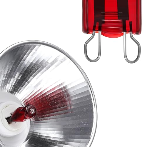 6 Pack G9 Infrared Heat Lamp Bulbs - Dimmable Night Red UVA Reptile Heat Lamp, 2 Pin Base Mini Reptile Light Bulb Replacement (50 Watt)