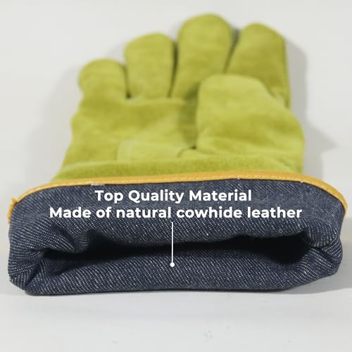 HANDLANDY HLDD Animal Handing Gloves- Bite Proof, Puncture & Scratch Resistant for Safe Handling - color: Yellow, size: 16-inches
