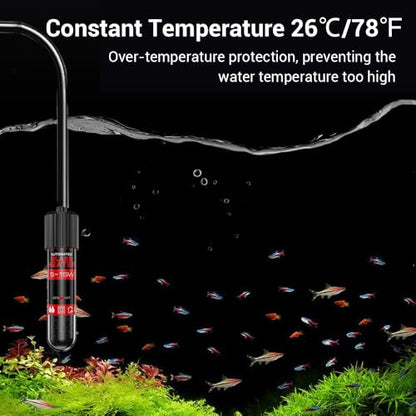 MiOYOOW Fish Tank Heater, 5/10/ 15W IP68 Waterproof Submersible Tank Heater 26℃/78℉ USB Aquarium Water Heater for 1-2 Gallons Tanks - color: 5W-1A