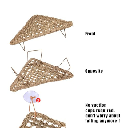Bearded Dragon Hammock Reptile Tank Accessories Decor Large Basking Platform Metal Legs Bed Habitat for Lizard Leopard Gecko Snake Hermit Crab and Frog (Triangle) - style: Triangle