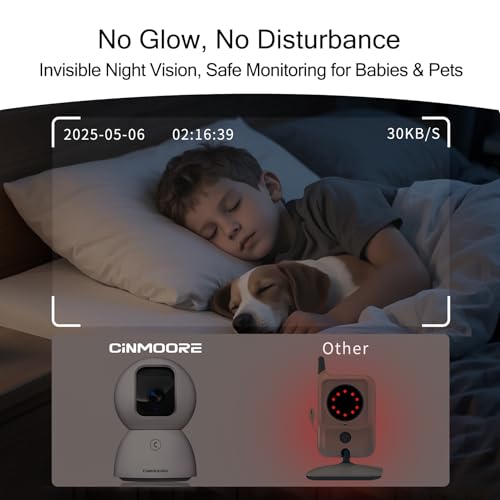 5G Security Camera Indoor, 3K Pet/Dog Camera with Speaker/Phone App, PTZ WiFi Baby Monitor Cameras for Home Security, 0-Glow Night Vision 2-Way Talk, AI Tracking Facial Recognition Time Lapse
