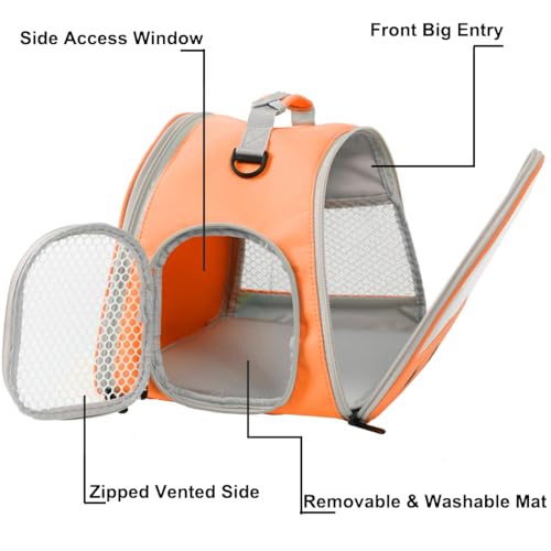 Guinea Pig Carrier,Guinea Pig Carrier for 2,Reptile Travel Carrier for Lizards Sugar Glider Hedgehog Rat Parrot Birds - color: Orange