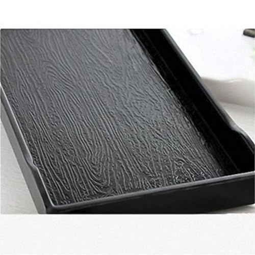 OMEM Reptile Bowl Large Food and Water Dish Enough Space Also Fit for Bath Simulated Wood Grain Surface (S, Black) - color: Black, size: S (Lot de 1)
