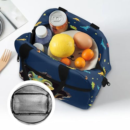 Dinosaur Kids Lunch Bag Insulated Lining - Holds Full Lunch + Snack + Water Bottle - Keeps Cool- Good for Dinosaur Museum Visit, Preschool - color: Dinosaur