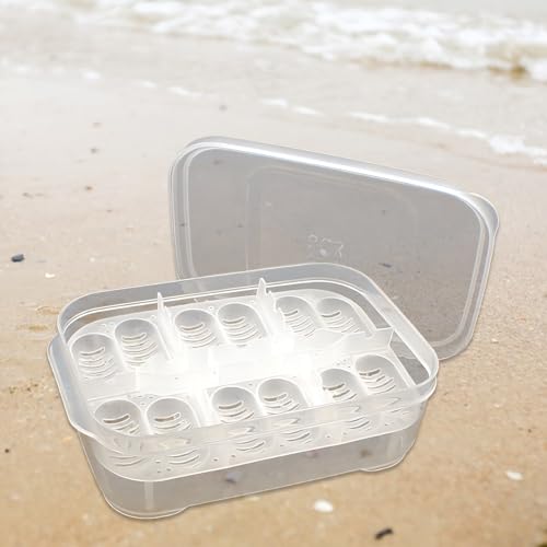 Tortoise Breeding Box 12 Grids Reptile Egg Incubator Tray | Transparent Amphibians Incubation Tray for Gecko Lizards Snake Lions Mane