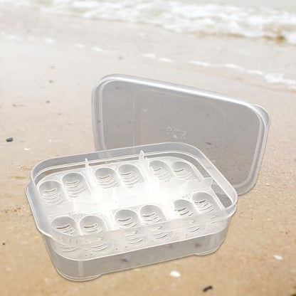Tortoise Breeding Box 12 Grids Reptile Egg Incubator Tray | Transparent Amphibians Incubation Tray for Gecko Lizards Snake Lions Mane