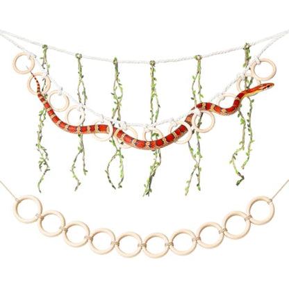 Harhana 12-Piece Snake Climbing Rings, Natural Wooden Rings for Corn Snake & Ball Pythons, Reptile Enclosure Accessories