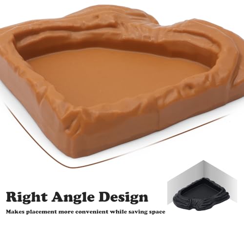 3 Pack Reptile Food Bowl Water Dish Fan Shape Feeding Basin for Gecko Bearded Dragons Snake Small Reptile