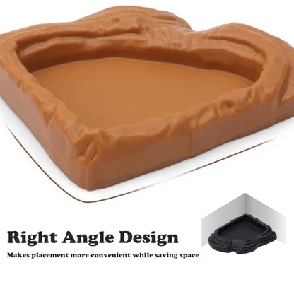 3 Pack Reptile Food Bowl Water Dish Fan Shape Feeding Basin for Gecko Bearded Dragons Snake Small Reptile