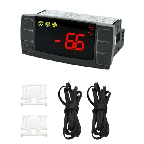 XR02CX-4N1F1 Temperature Controllers Refrigerator Digital Thermostat Controller for Fridges Freezers Heating Appliances 120V/50-60Hz with NTC Probe & Clasp - style: XR02CX-4N1F1