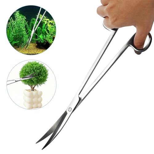 Carefree Fish 7IN1 Aquarium Cleaning Tools Long Handle Adjustable Length 18~24Inch Fish Tank Cleaner Kit Algae Scraper Scrubber Brushes Set Plant Scissor Long Tweezer - size: 18~24In