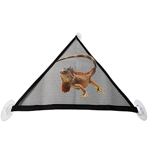 2 Pcs Bearded Dragon Lizard Hammock, Geckos Hammock, Breathable Mesh Reptile Hammock, Suitable for Iguanas, Anoles, Geckos, Snakes, Chameleon（Black） - color: black