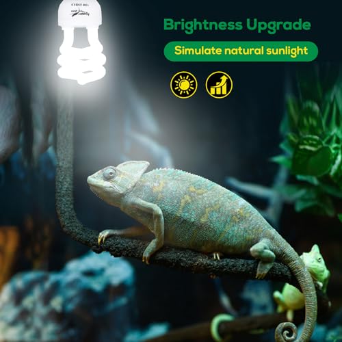 UVB Bulb for Reptiles, 5.0 13W UVB Light for Reptiles, Hygger zoo UVA UVB Reptile Light Bulb Reptile UVB Bulb UVB Light for Hermit Crab Snake Chameleon Reptile Lamp Terrarium Lamp for Tropical Reptile - size: 5.0-5.3 Inch